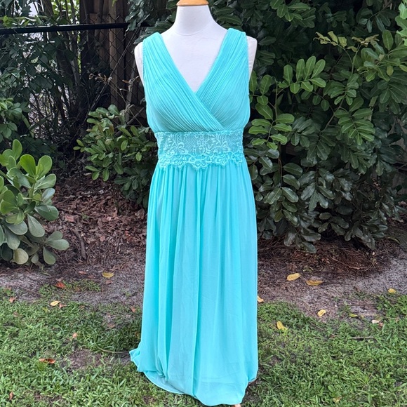 Turquoise floor length maxi dress, size 12 - Picture 1 of 6